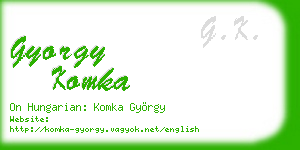 gyorgy komka business card