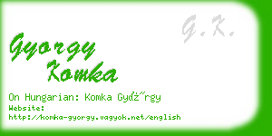 gyorgy komka business card